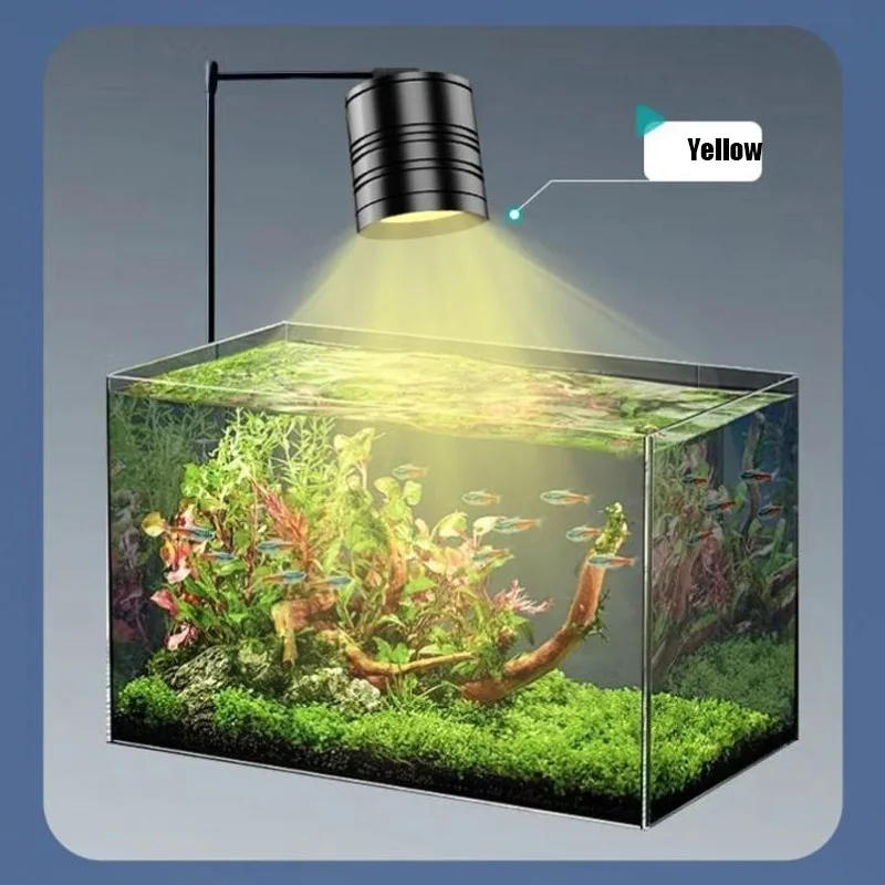Timing + Three Color Dimming Adjustable Aquarium Lamp With Fish Tank Light Holder Small Downlight Landscaping Fill Light