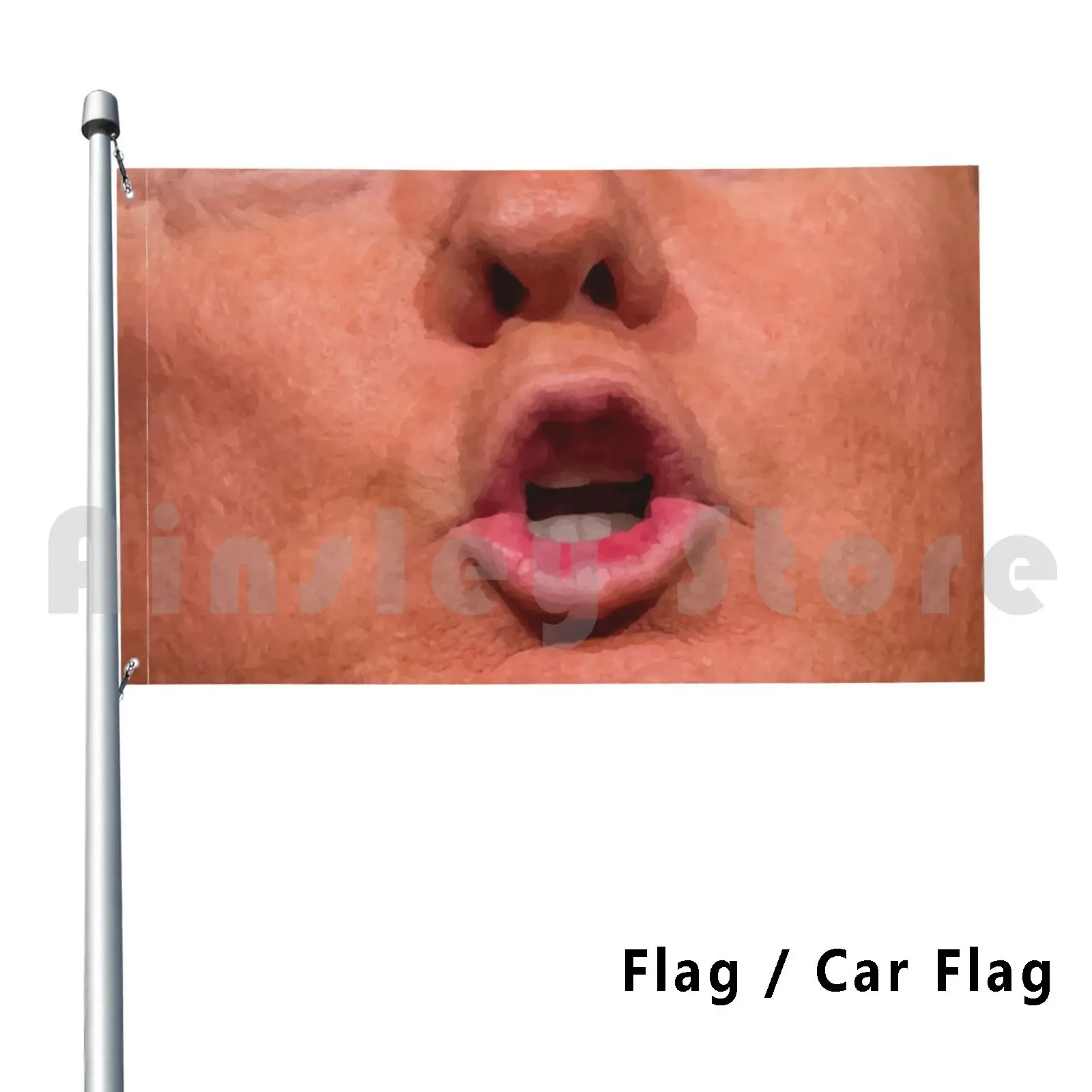 Flag Car Flag Trump's Mouth Hat Donald Trump President Mouth Big Face Politics Political America Potus