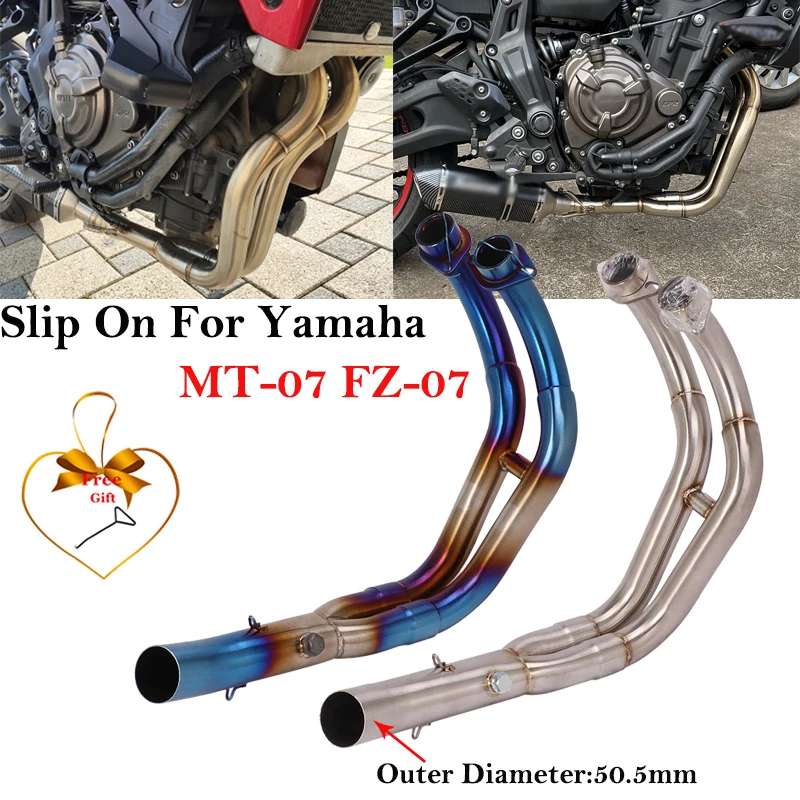 

For YAMAHA MT-07 FZ-07 MT07 FZ07 Motorcycle Exhaust Modified Escape Systems Muffler Front Middle Link Pipe 51mm Stainless Steel