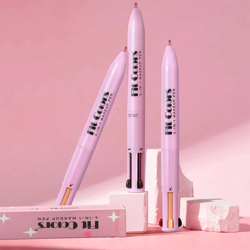ปากกาแต่งหน้า 4-in-1 ปากกาแต่งหน้า 4-in-1 4-in-4 Lip Liner Highlighter ดินสอเขียนคิ้ว