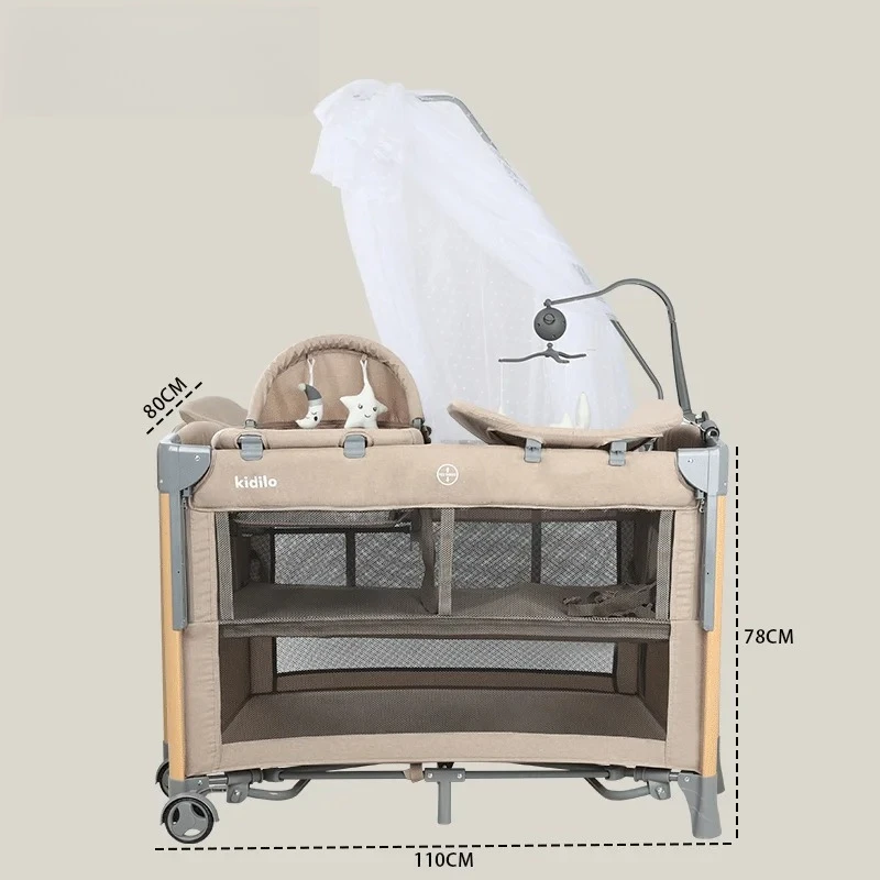 الفاخرة السرير سرير الوليد طوي السفر لعب الطفل سرير محمول 3 في 1 مجموعة الحديثة ناموسية لغرف النوم T-703M