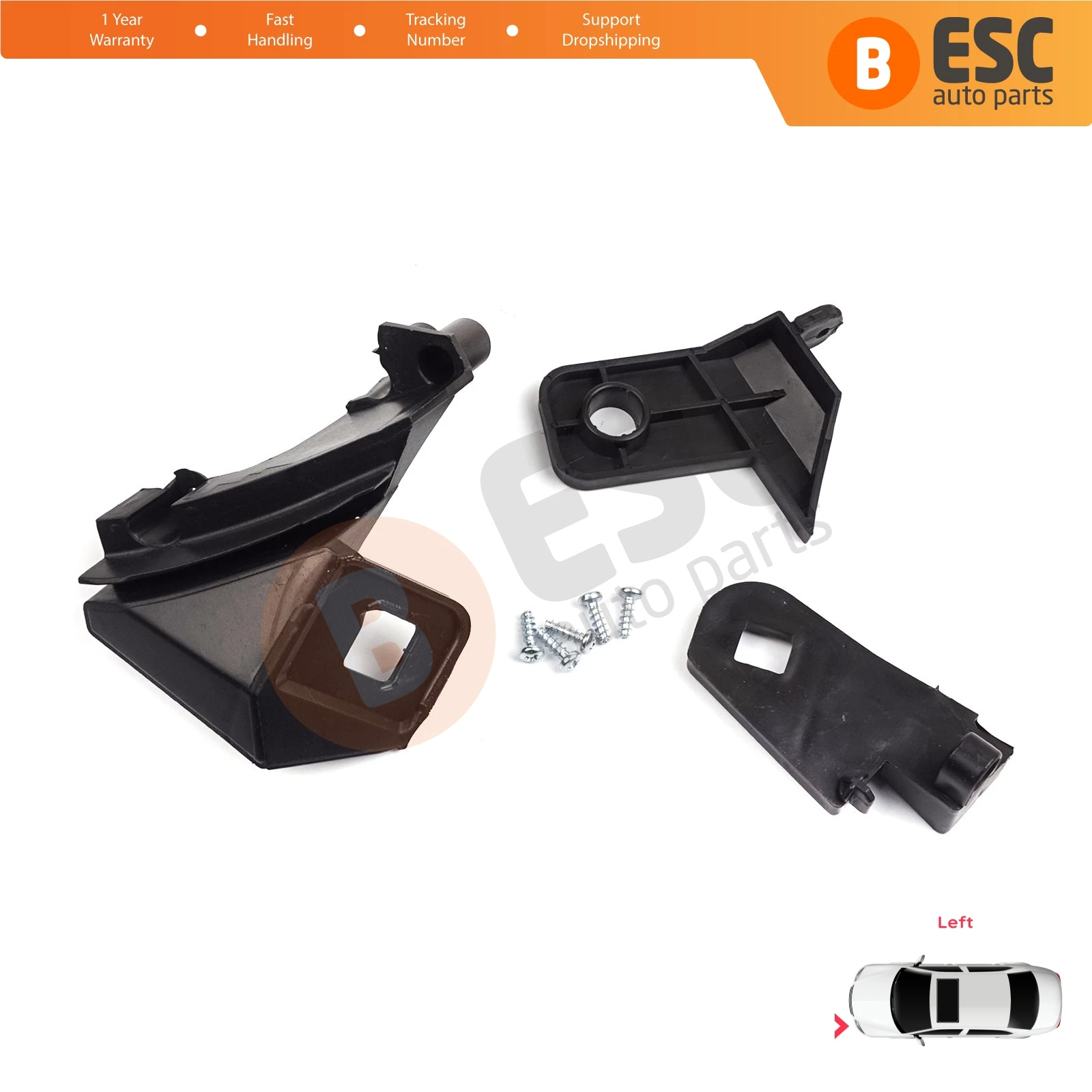 EHL501 Headlight Housing Repair Mount Holder Bracket Tab Clips Kit Left for Fiat Doblo MK2 263 2010-2014 Pre-Facelift 51810672