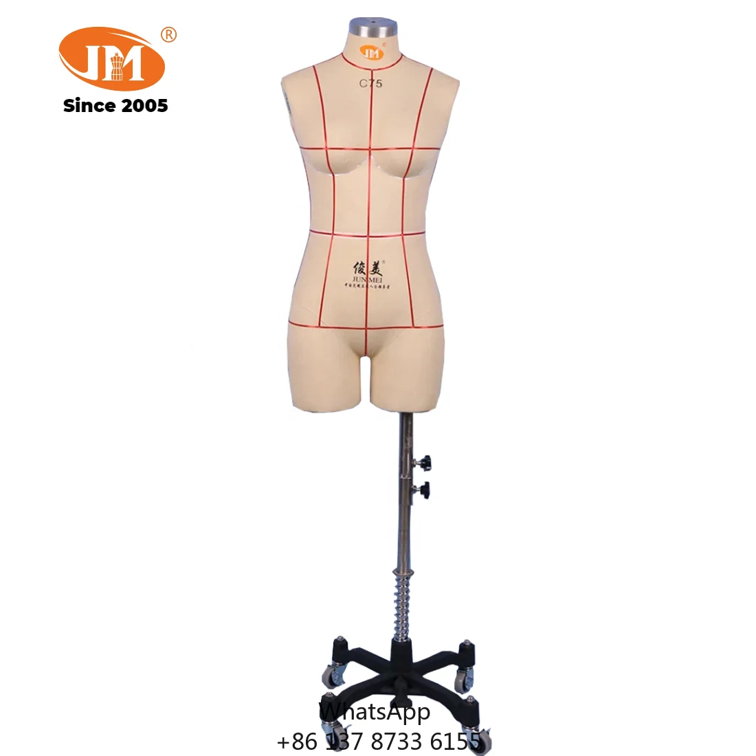 Women's Adjustable Half-Body Cotton Covered Fiberglass Lingerie Underwear Standing Pose Mannequin Torso Dress Form C75