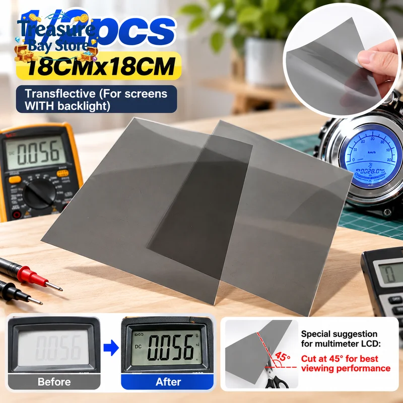 18CMx18CM Polarizing Film Polarizer Watch Multimeter Calculator LCD Display Repair Polarizing Screen Protector