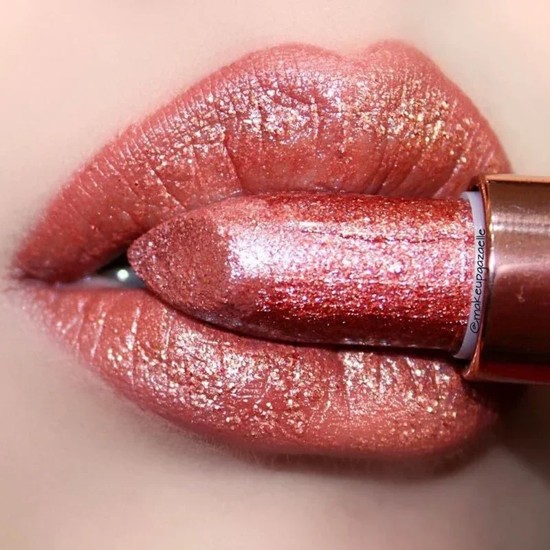 Glitter Diamonds Matte Lipstick Waterproof Long Last Color Rendering Non-stick Cup Nude Red Lipsticks Women Lip Makeup Cosmetics