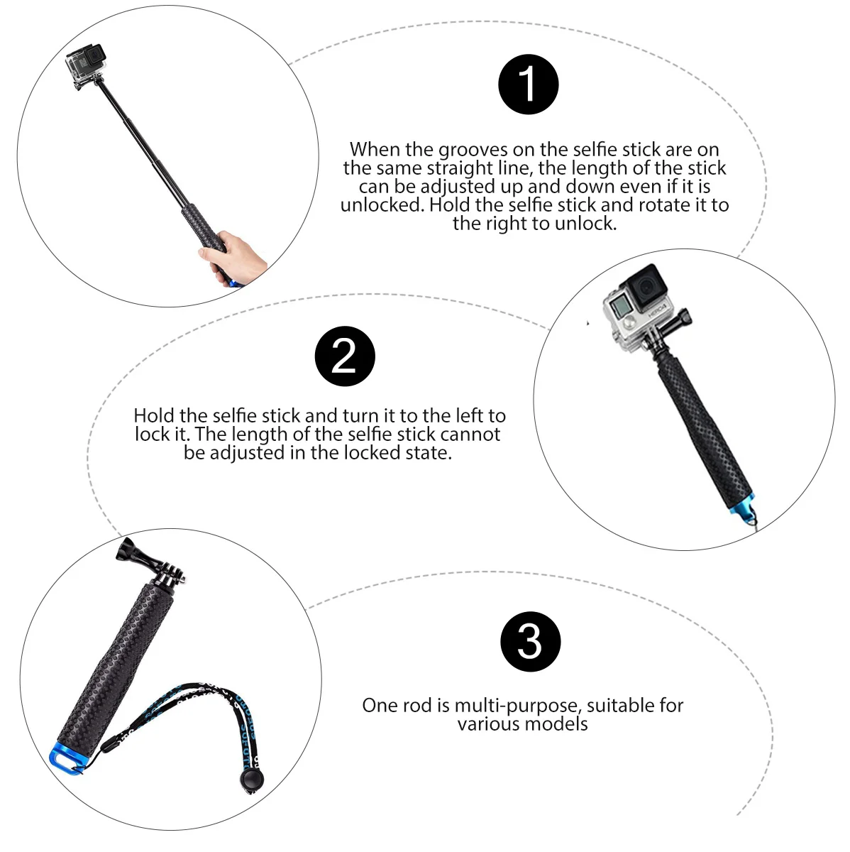 

Compact Extendable Aluminum Alloy Monopod Camera Stick Pole for Digital Dslr Camcorders Portable Telescopic Camera Monopod