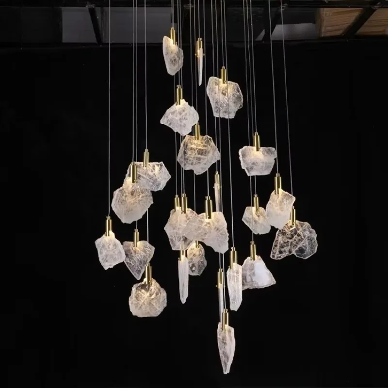 Modern Simple Crystal Chandelier Dining Room Living Room Project Installation Light Emitting Diode Chandelier