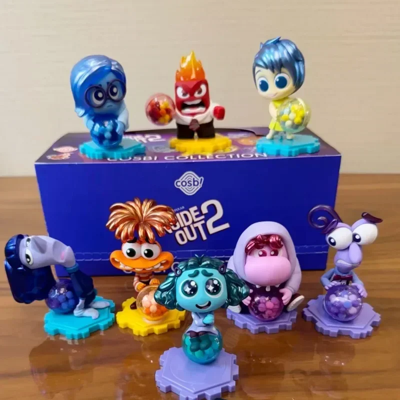 New Pixar Inside Out 2 Figures Joy Sadness Anger Disgust Cosbi Collectible Figurine Mini Doll cartoon Holiday birthday gifts