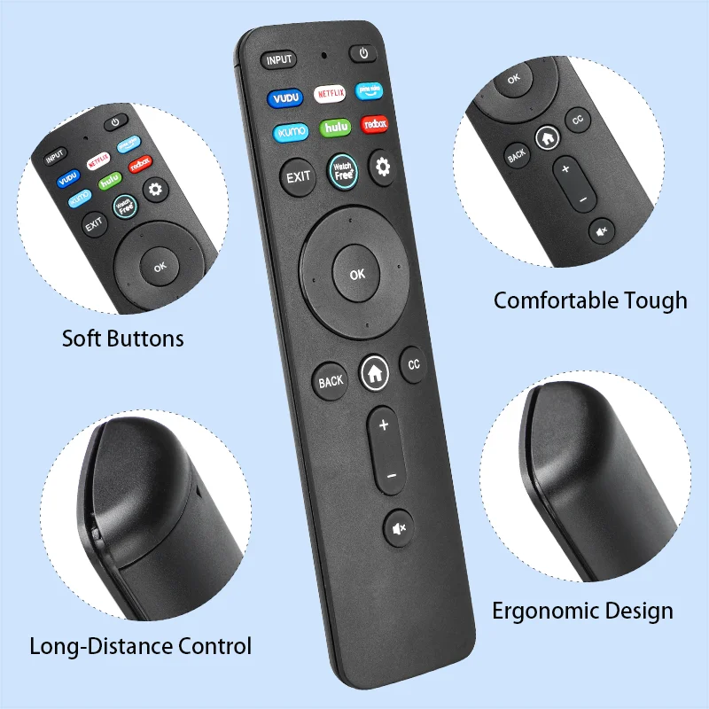 XRT260 IR Remote Control Compatible With All Vizio TV V-Series M-Series P-series 4K HDR Smart TV V405-H19 V435-J01 V435-H1 M43Q6