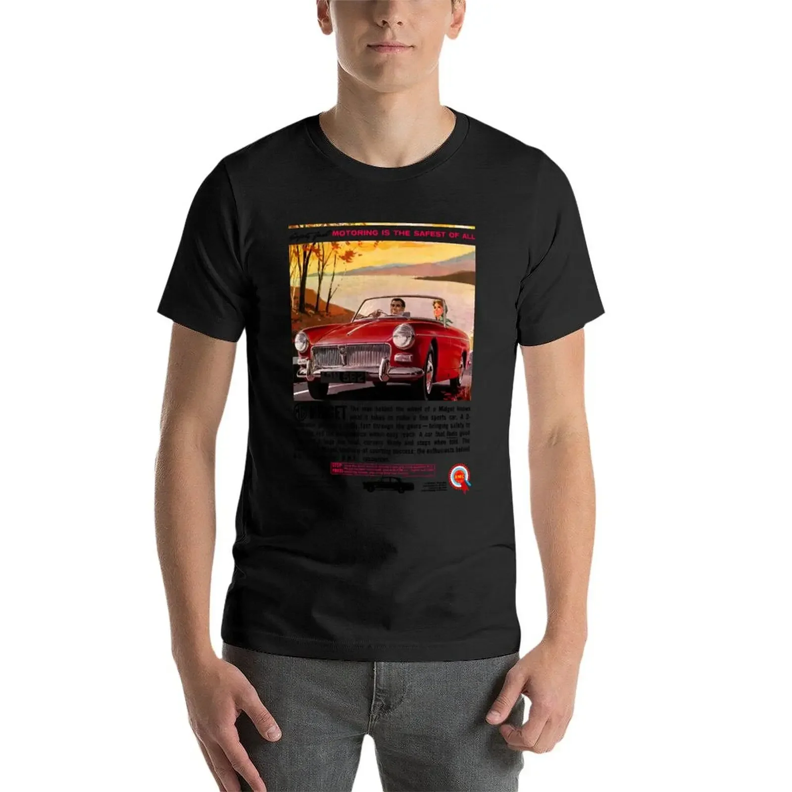 MG midget เสื้อยืดโอเวอร์ไซส์ลายกราฟิกเสื้อยืดผู้ชายวินเทจ