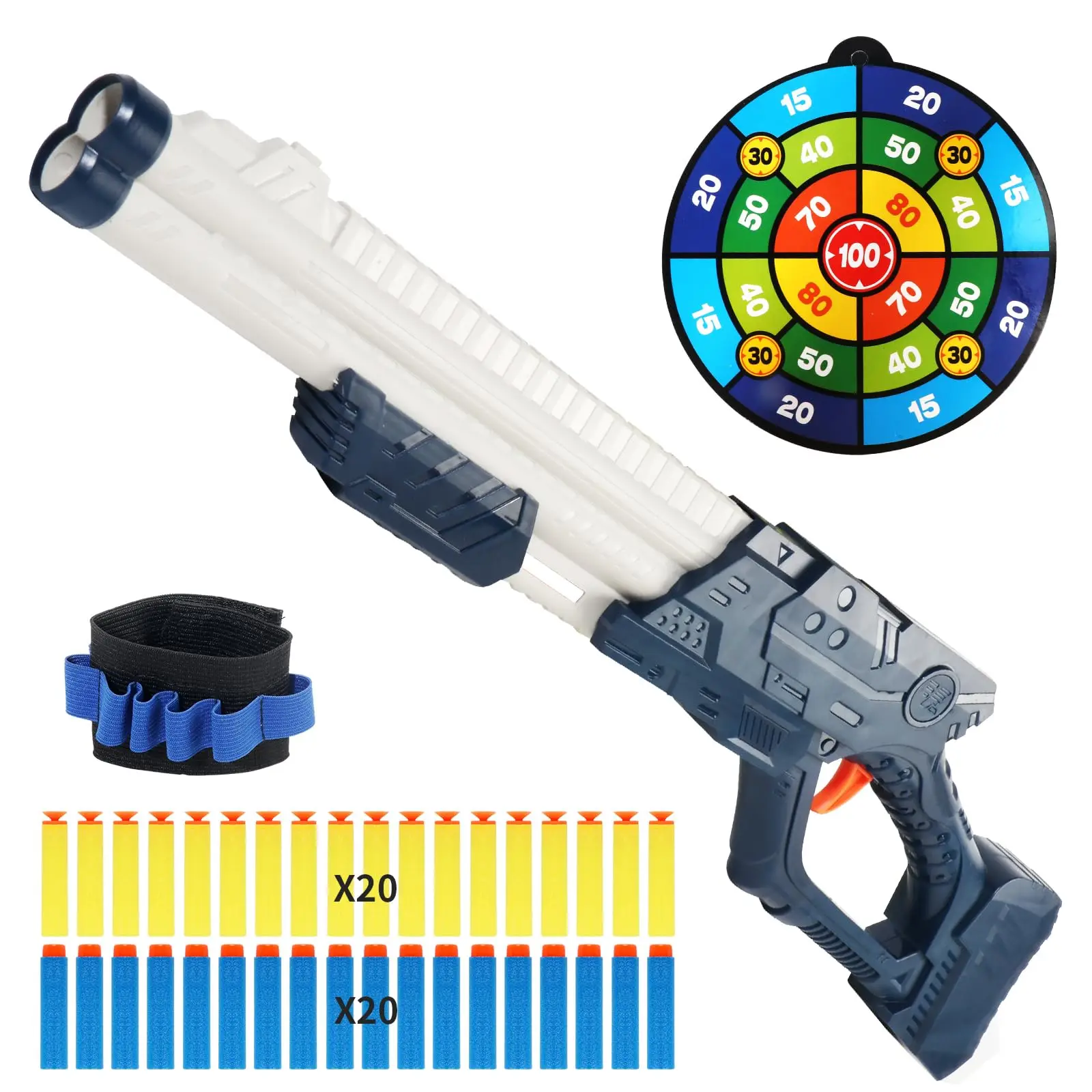 

Soft Bullet Toy Foam Blasters Guns with 40 Foam Darts Shotgun toy for Indoor Outdoor Activity Birthday Xmas Gifts for Kids Teen