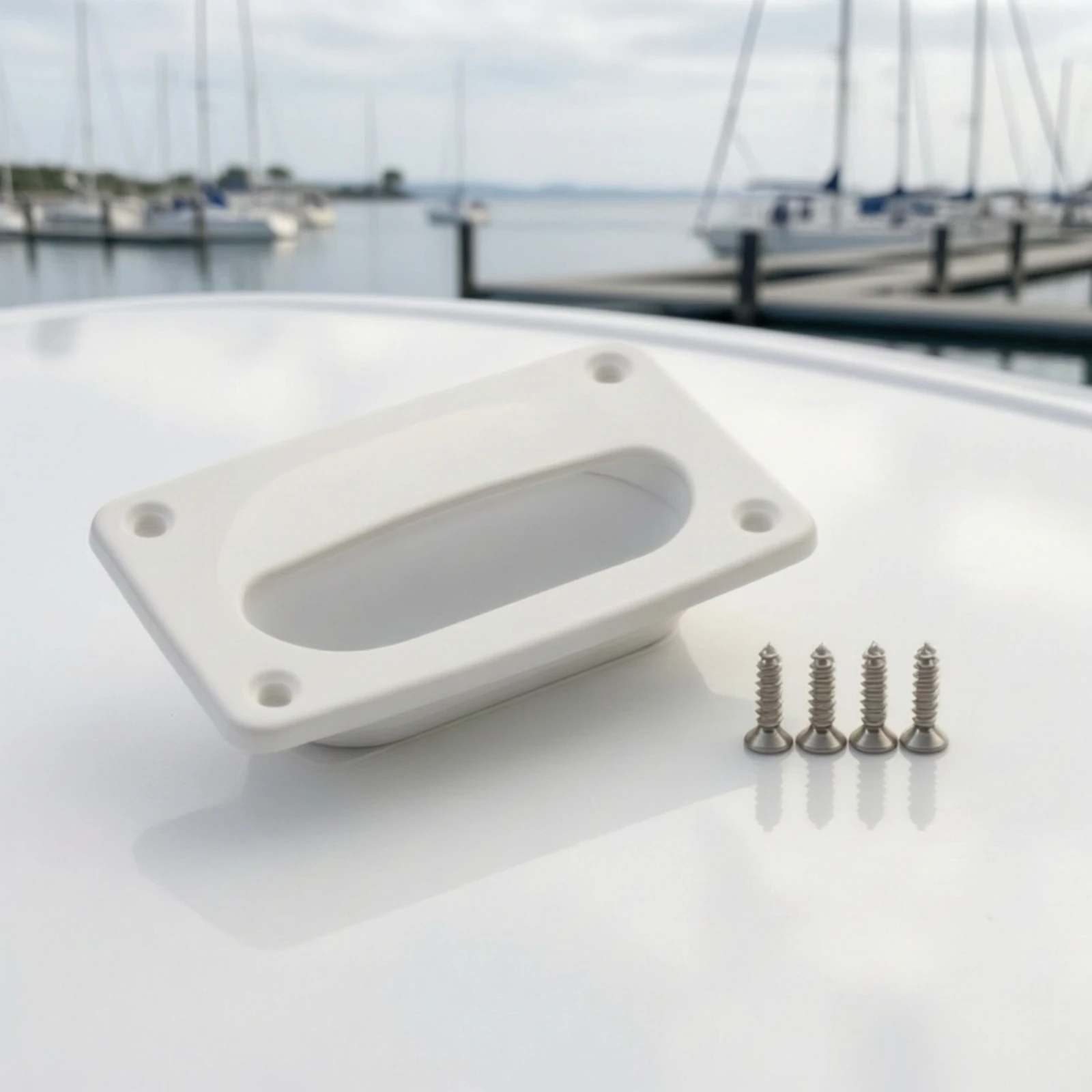 Recessed Handle with Screws Flush-Mount Hatch Pull with Screws Recessed Handle Rectangular Hatch Pull Compact for Boat Owners