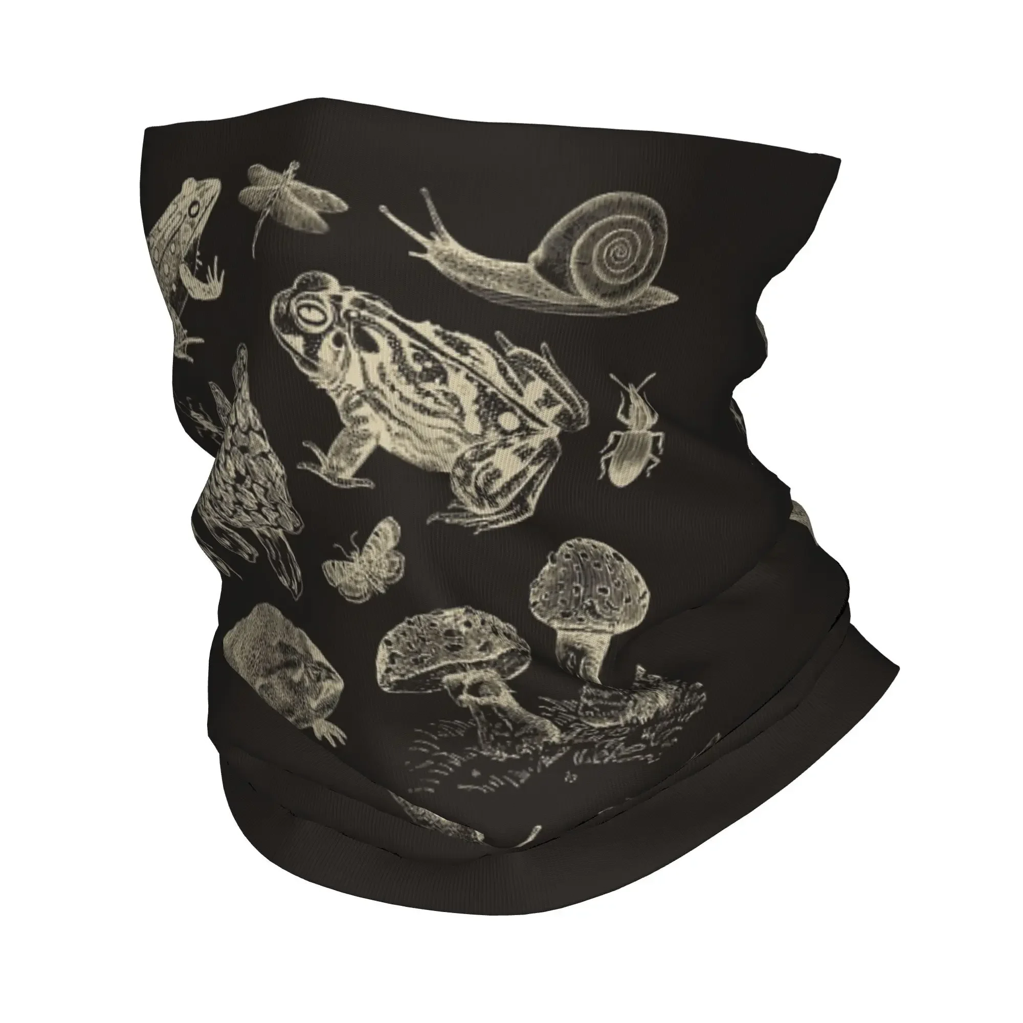 Frog, Mushroom, Snail, And Moth Insects Bandana Neck Cover Printed Magic Scarf Warm Headband Running Unisex Adult Breathable