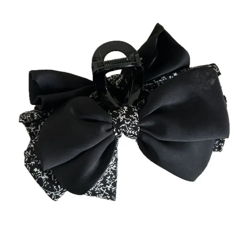 جديد! المرأة الموضة الفرنسية الرجعية الأزهار انتزاع كليب الساتان الربط القوس مزين ، مزاجه أنيقة القرش كليب ، جديد إكسسوارات للشعر