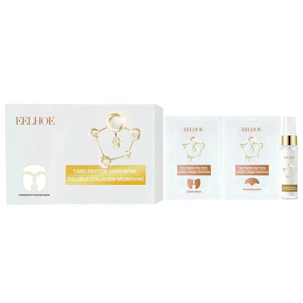 1 Set di Film di collagene con essenza Spray edizione limitata coreano Taro Peptide Deer Bone solubile collagene maschera facciale Set di bende per gli occhi