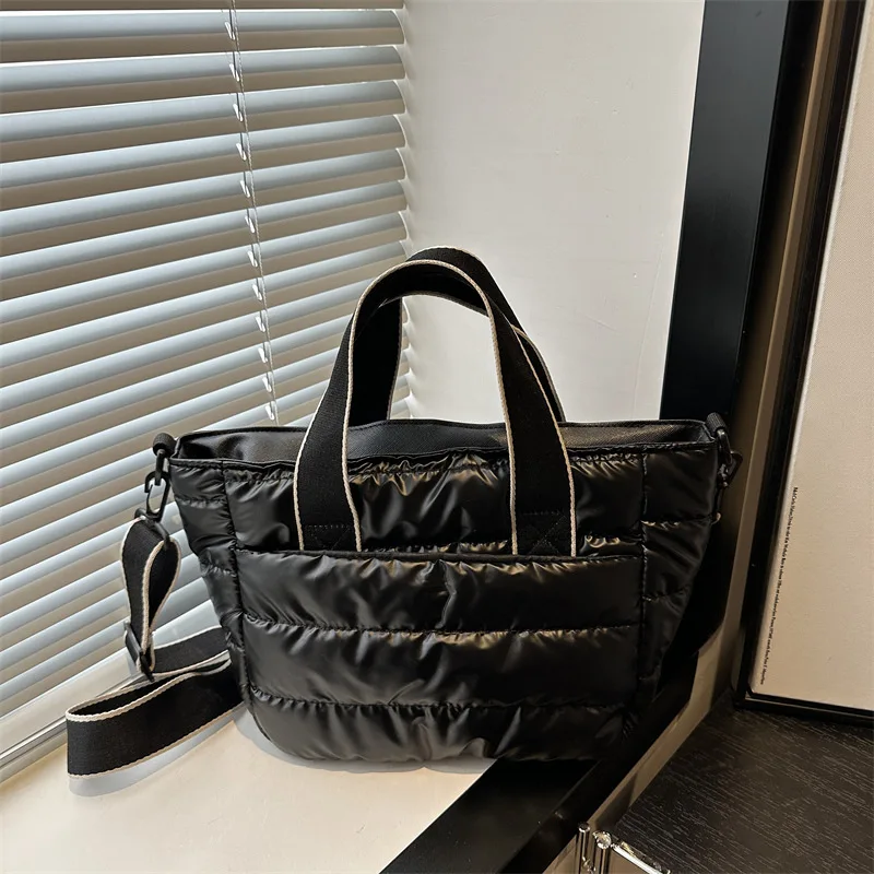 Simple Thread Design Women's Shoulder Bags Solid Color Portable Ladies Crossbody Bag Large Capacity Female Bucket Tote Handbags