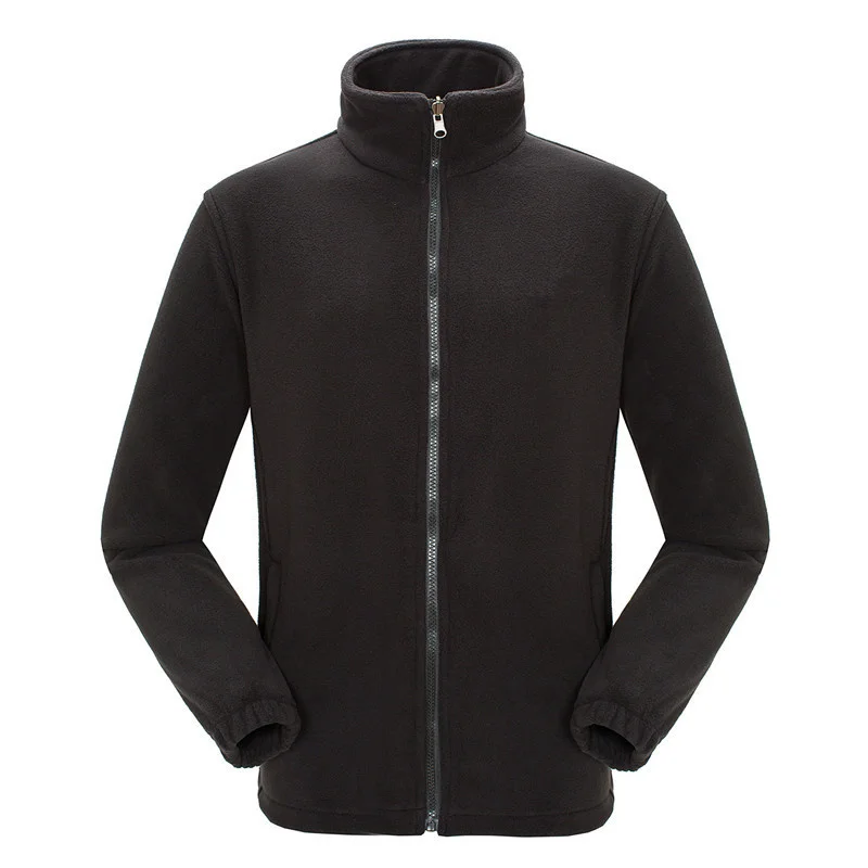 Chaqueta ajustada de lana para hombre, suéter táctico informal con cuello vuelto, chaqueta sólida con cremallera, abrigo cálido de invierno