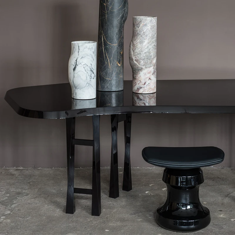 High quality New Design Ottoman Leather Stool for Living Room Hotel Sitting Stool