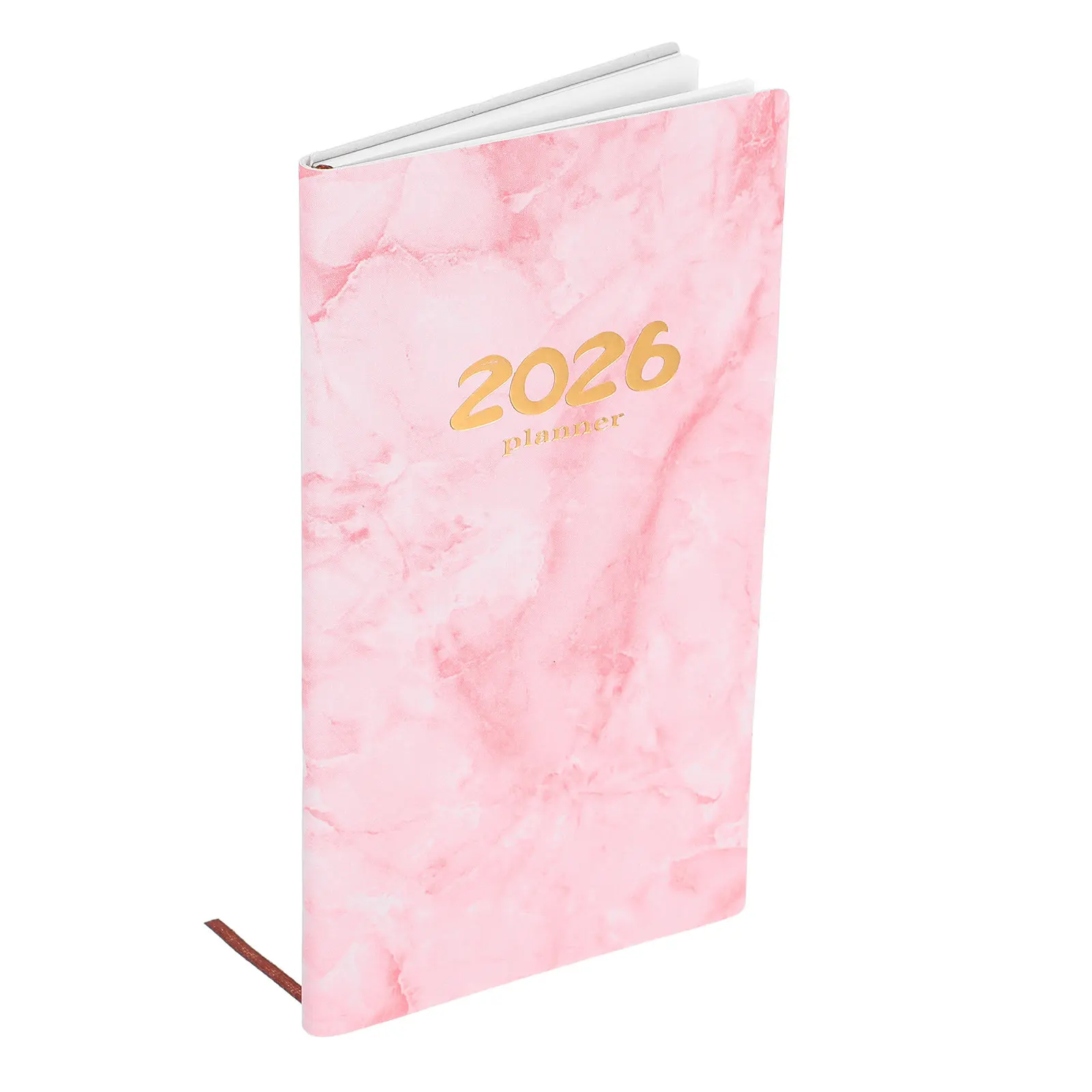 Daily Planner Notebook Marble Pattern A6 Pocket Size Year-Round Time Management Journal Office School Travel 2026 Organizer