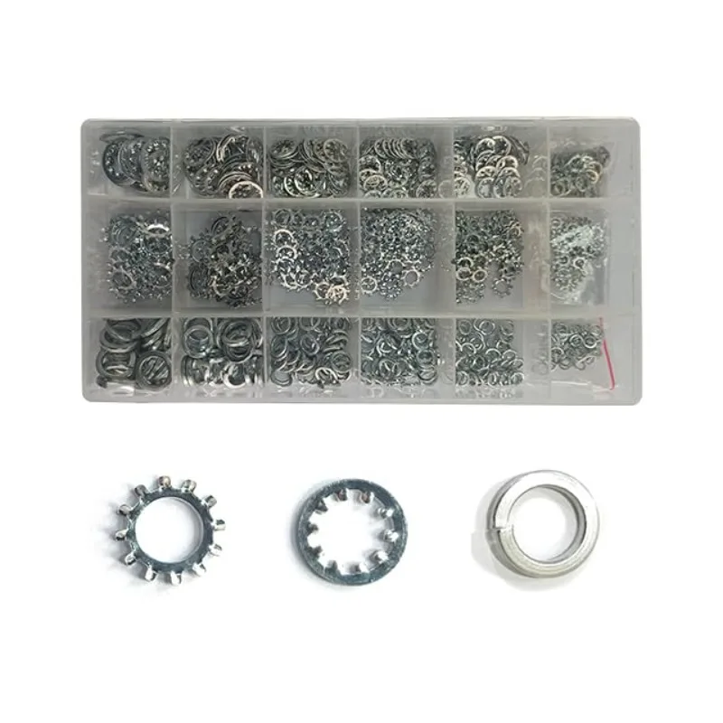 720pcs External Internal Star Split Lock Washer Assortment Kit Metric 6mm 8mm 10mm SAE 1/4in 5/16in 3/8in Spring Lock Washers