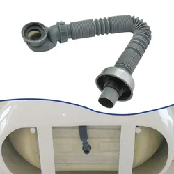1pc Low Profile Trap Flexible Bathtub Shower Drain Pipe Gray ABS Flat Tub Free Standing Tub Drain For Bath Bathtub Drain