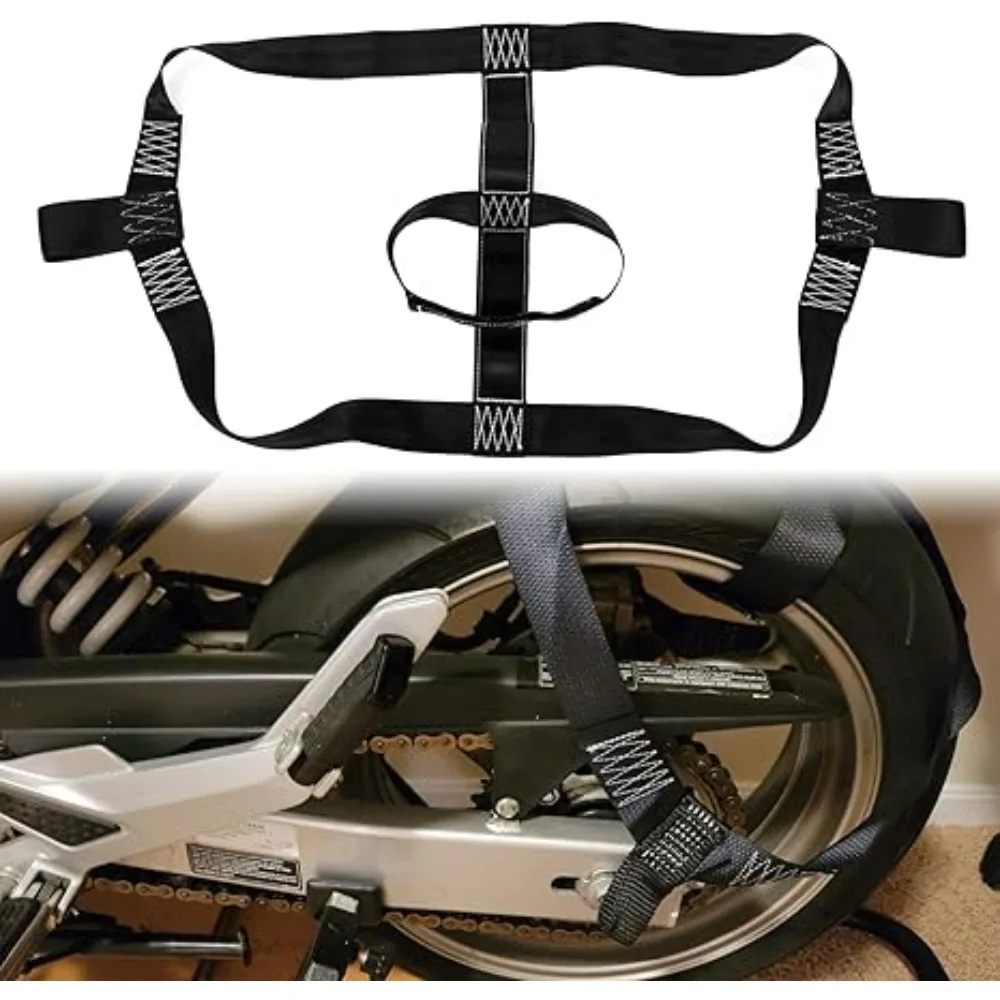 Motorcycle Universal Rear Wheel Tie Down Transport Balance Strap for Heavy Duty Motocross Bikes Atvs Black Accessories