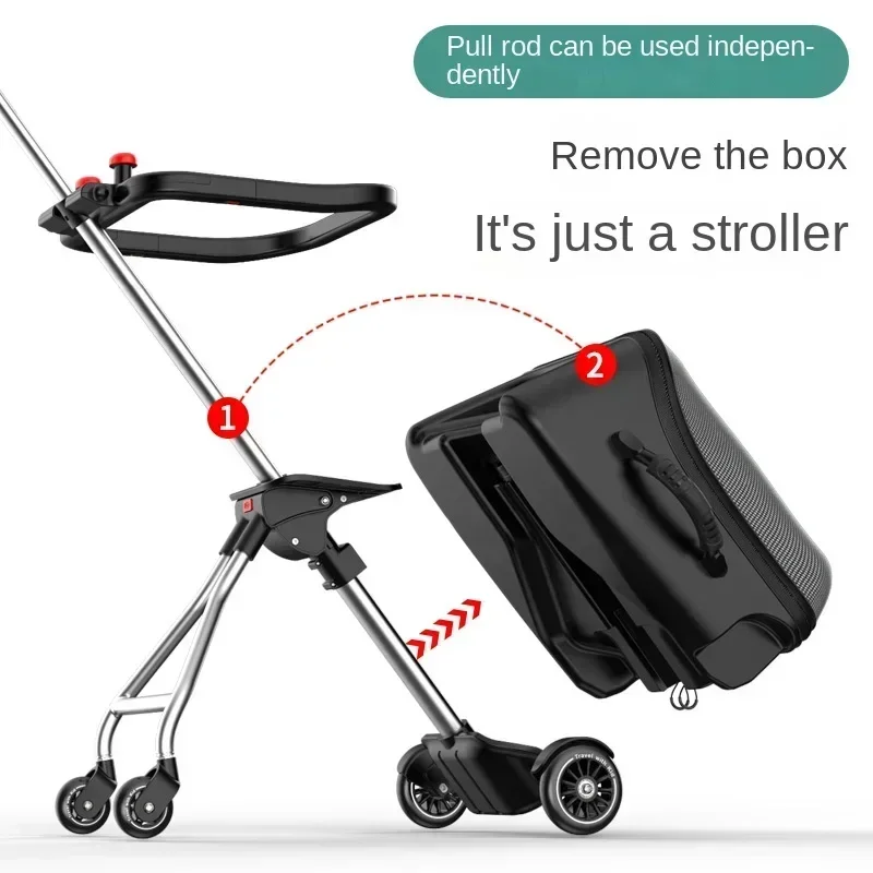 20 Inch Children Suitcase Ride on Luggage Removable with Guardrails,Brakes Cabin Trolley Case Lazy Suitcases TSA Lock Expansion