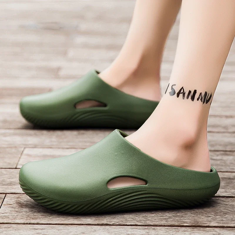 شبشب رجالي مقاوم للماء ومضاد للانزلاق حذاء الشيف قابل للتنفس سهل الارتداء شباشب منزلية غير رسمية صنادل شاطئ خفيفة الوزن قباقيب حديقة للرجال #5