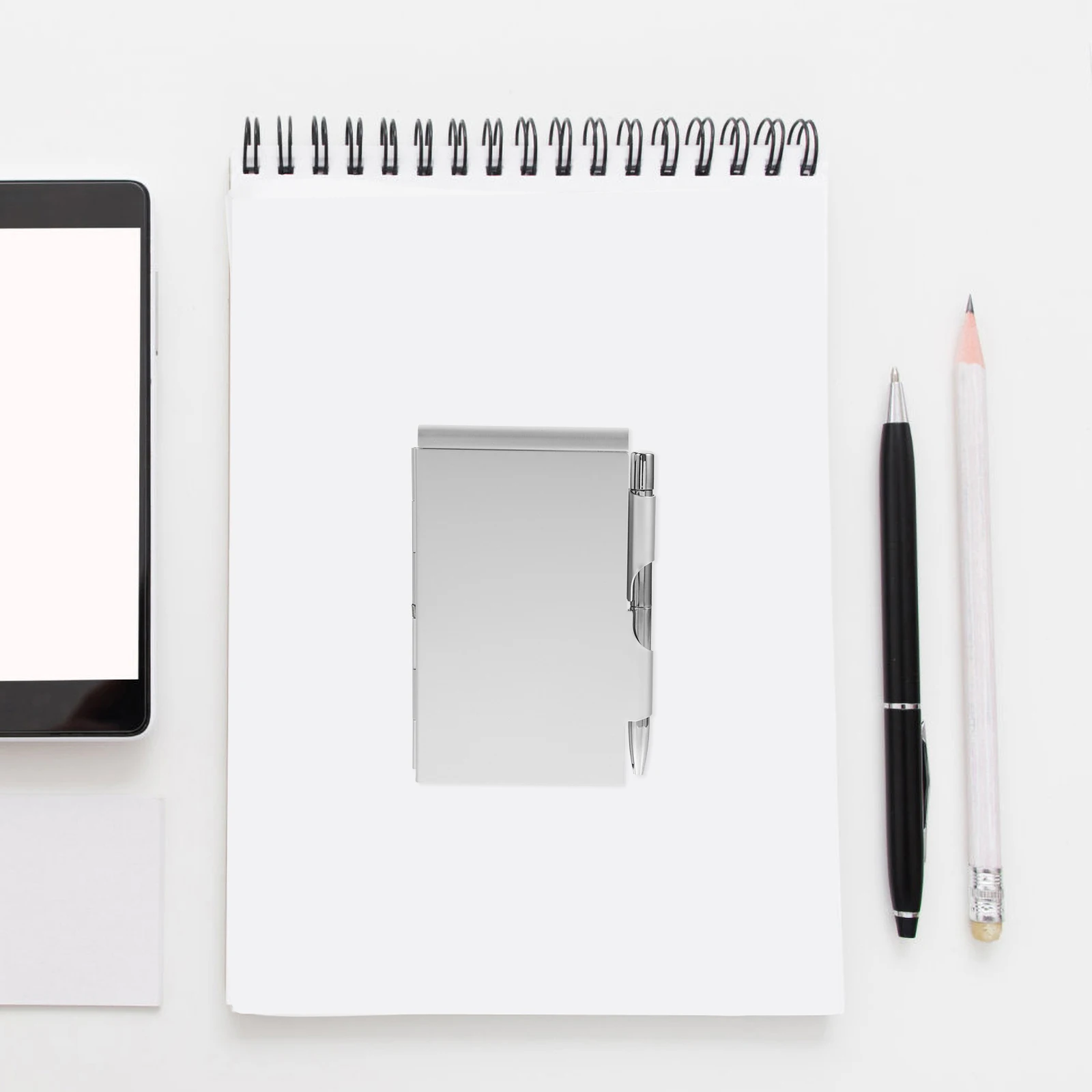 

Aluminum Alloy Card Box Notebook 1 Small Orange Memo Pad Long Term Use Portable Fashion Creative Writing Pads Metal Shell