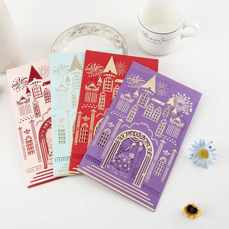 

Elegant Wedding Invitations Castle Luxurious Wedding Supplies Wedding Invitation Laser Cut