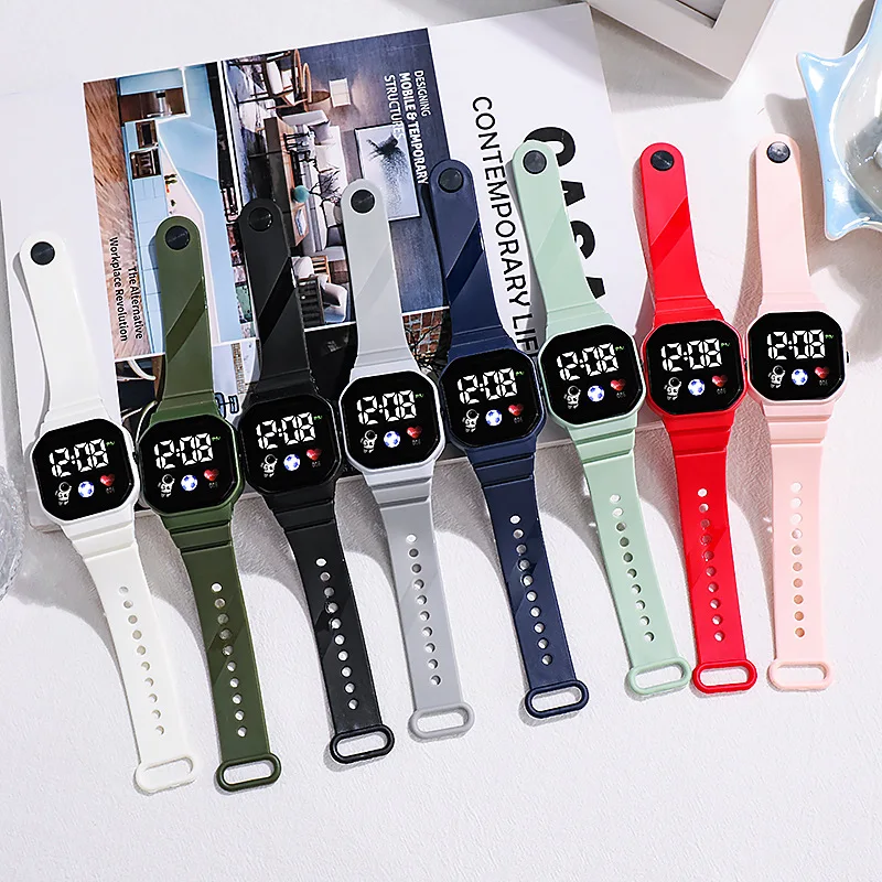 New Fashion Couple Watches Children's LED Digital Watch Boy Girls Kids Sports Waterproof Watches Student Electronic Wristwatches