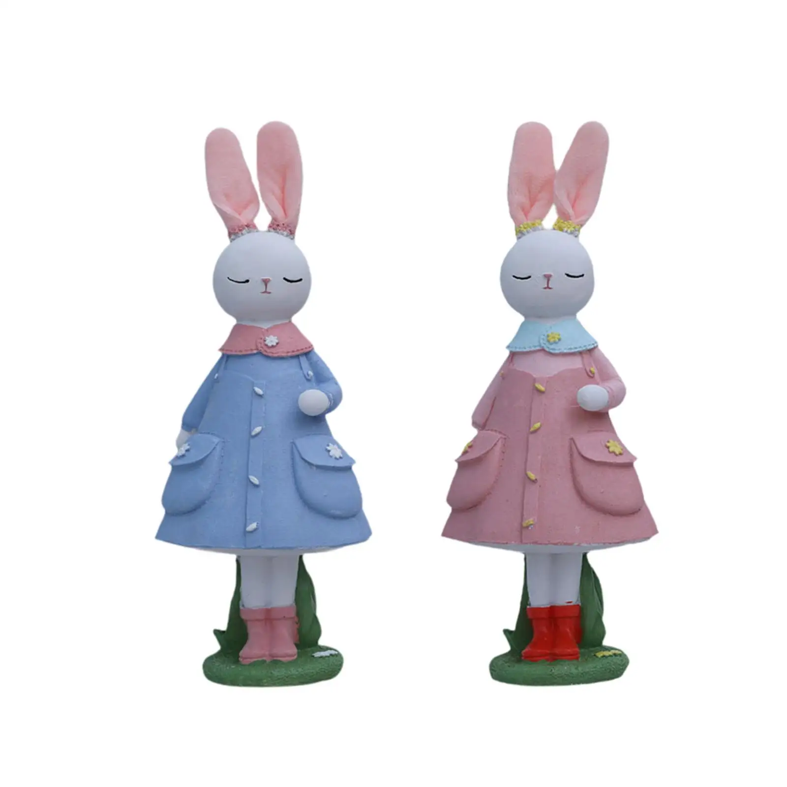 Creative Animal Sculpture Resin Bunny Figurine Collectible for Room Decoration Items Girls House Party Supplies