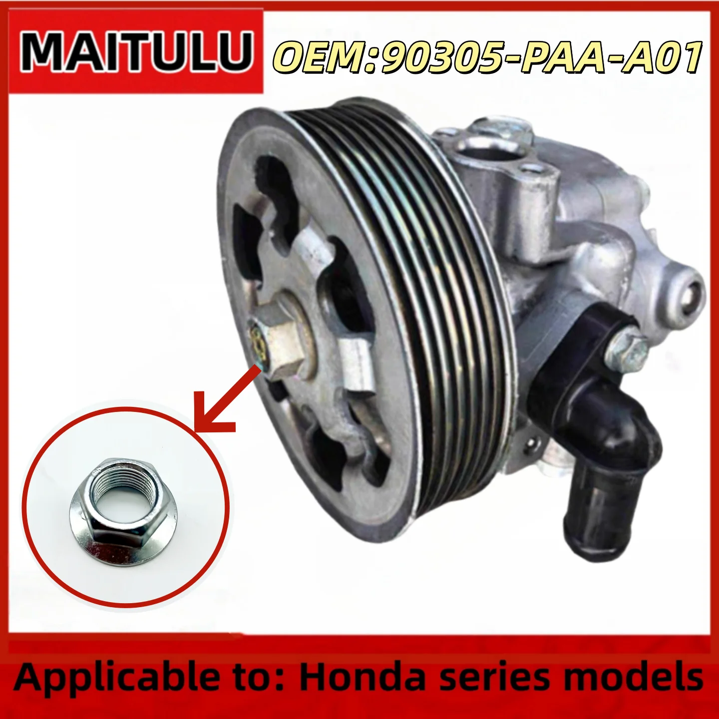 

Совершенно новая гайка шкива гидроусилителя руля для Honda CRV 2007-2011 Accord Civic ODYSSEY, соединительная гайка насоса гидроусилителя руля