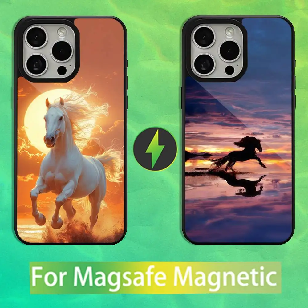 

Art Galloping Horse Phone Case For iPhone 16,15,14,13,12,11,Pro,Max,Plus,Mini,Magsafe,Magnetic Wireless Charging Case