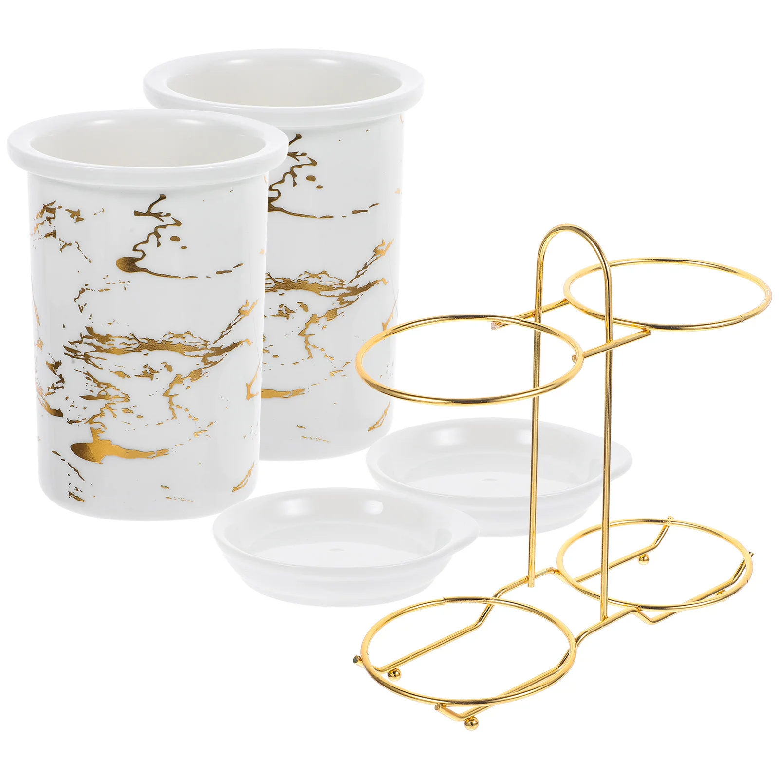 

1Set Cutlery Rack Ceramic Chopsticks Holder with Drain Holes Storage for Spoons Forks Cooking Tools Kitchen Organizer Compact