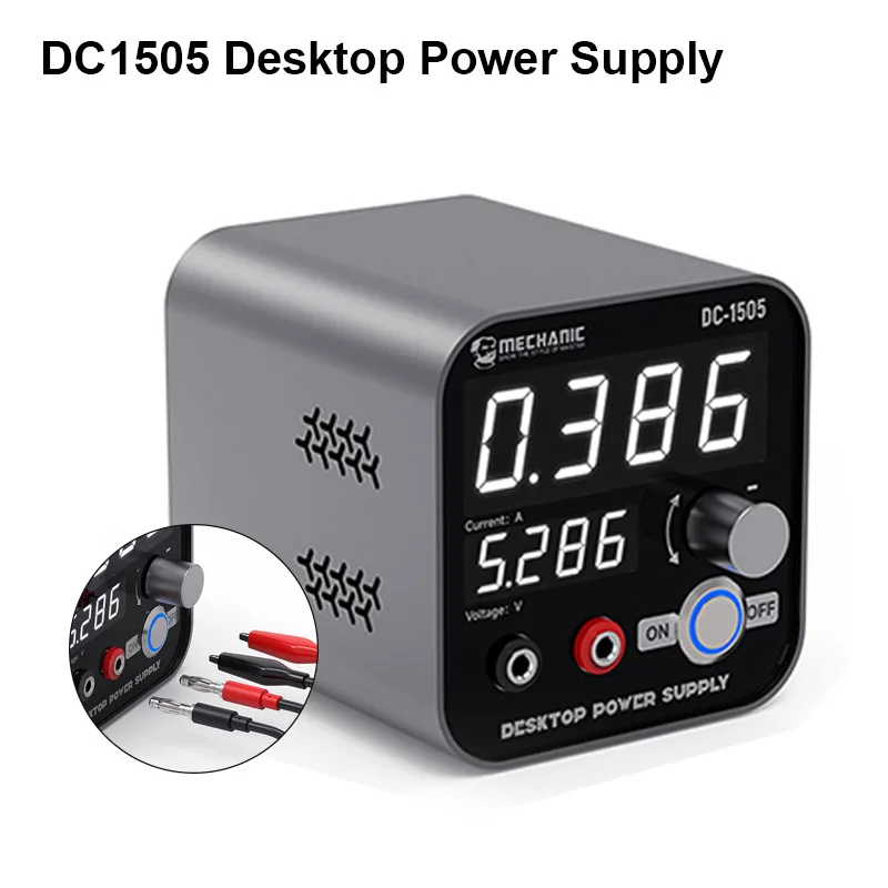 

MECHANIC DC-1505 Smart Mini Desktop Adjustable Power Supply Short Circuit Protection Fast Charging for Mobile Phone PCB Repair