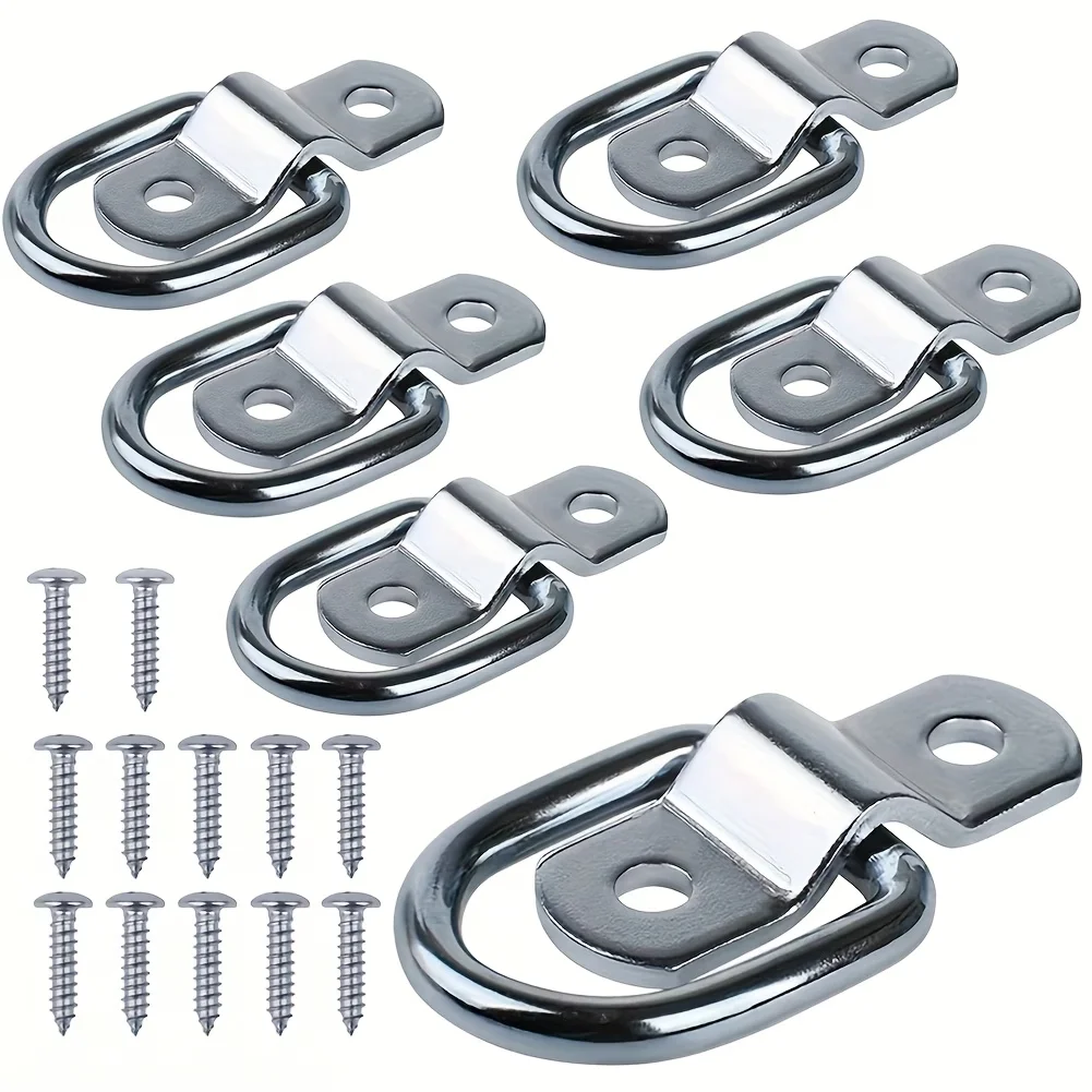 

2/4Pcs D-Ring Fixing Rings Trailer Suitable for Van Truck Horse Box Boat Rope Car Fastener Clips, Hardware Accessories