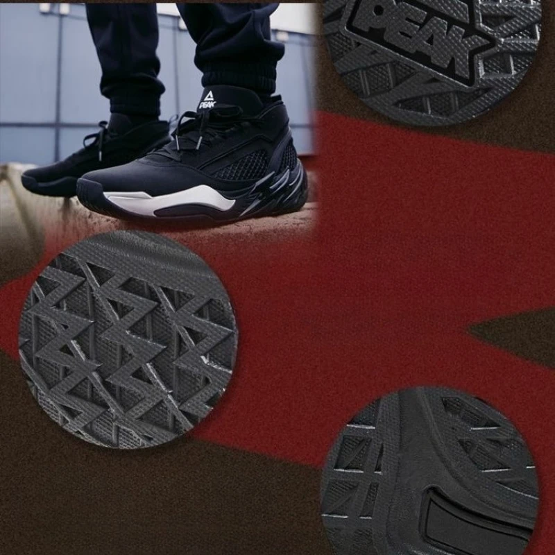 الذروة TAICHI الصيد الظل 3.0 أحذية كرة السلة للرجال ريترو جلدية مقاومة للاهتراء الرياضة في الهواء الطلق عدم الانزلاق توسيد أحذية رياضية