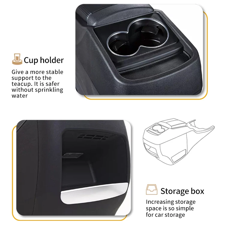 Luxury for Mercedes Benz Vito Viano W447 Central Control Armrest Box with Cup Holder