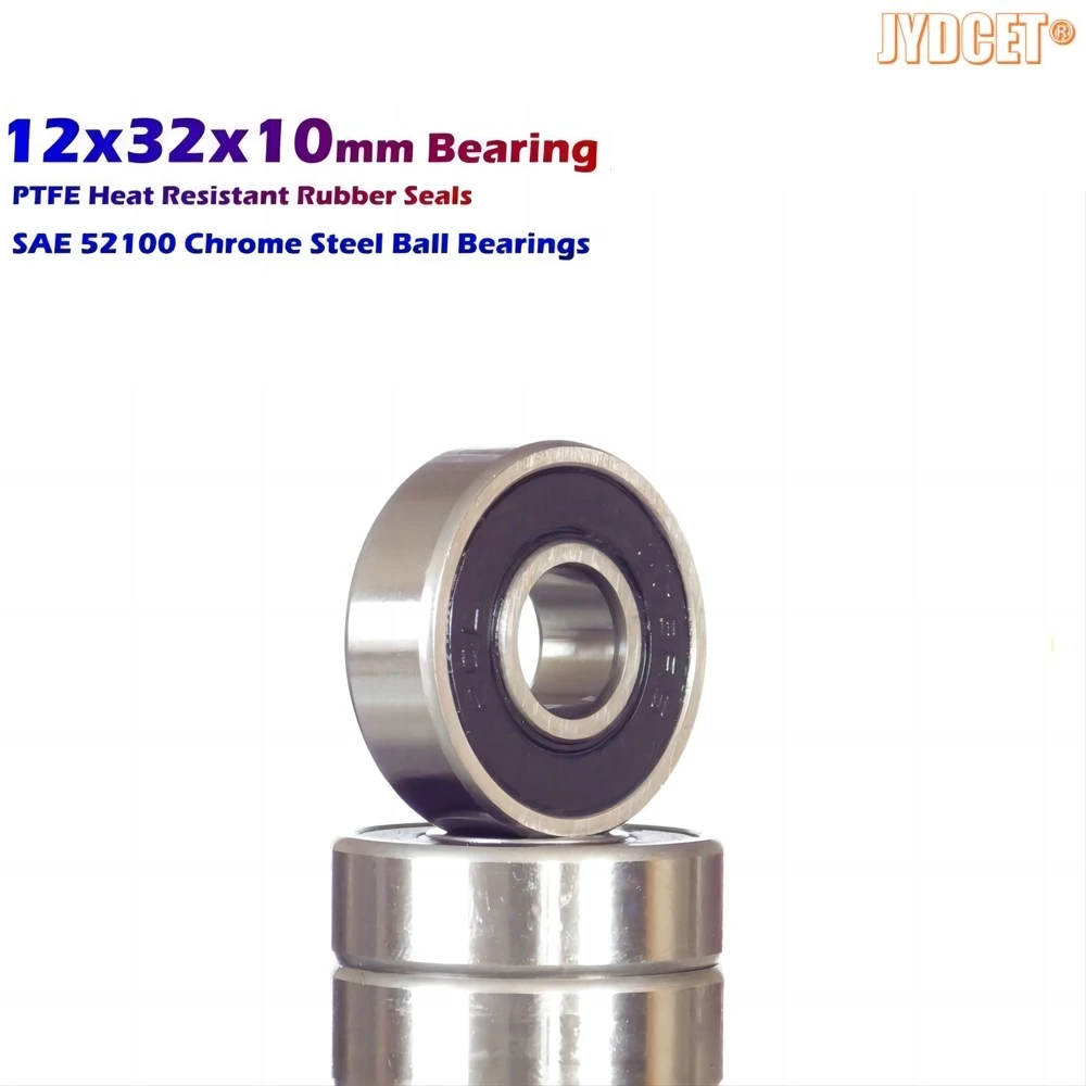 

12x32x10mm Bearing 6201-2RS - Rubber Seals - Precision High Speed Bearing for Scooters Elevators Skateboards RC Car