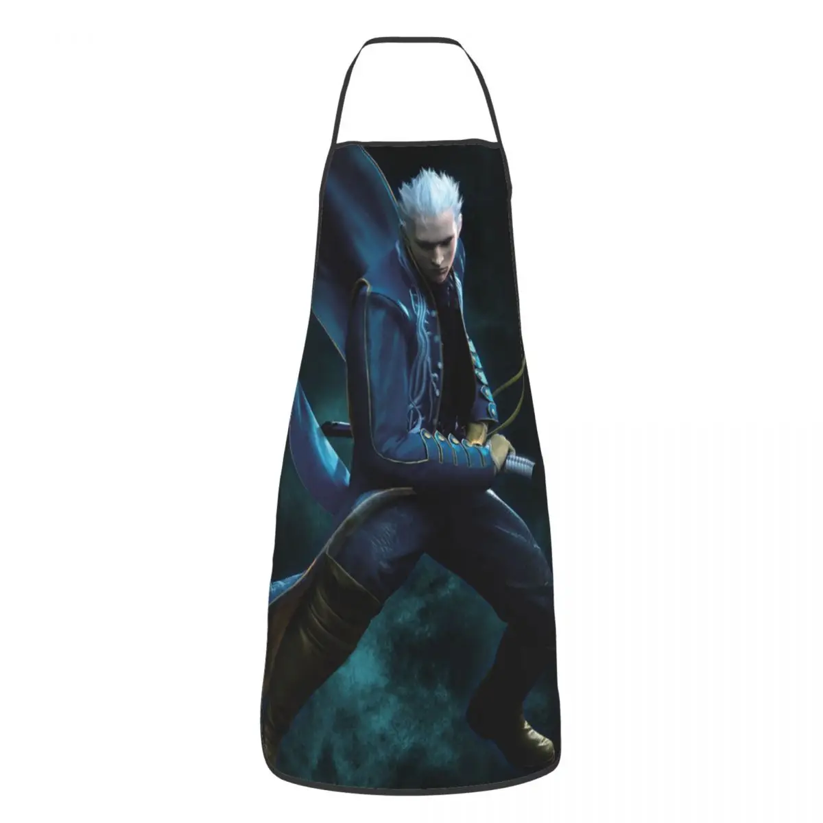 Vergil From The Devil May Cry Series مآزر الشيف الطبخ الخبز Tablier بدون أكمام مريلة تنظيف المطبخ بينافور
