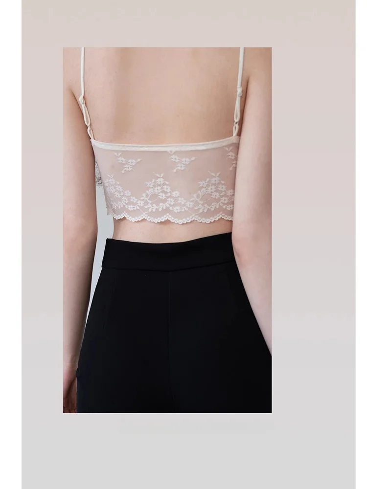 Canotta Brtte in pizzo Pure Desire con imbottitura sul petto 2025 Estate sexy raccolta interna da indossare a tracolla Bella biancheria intima Ba