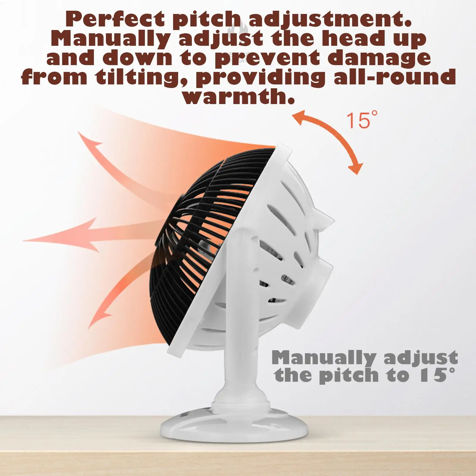 6 Inch Mini Desk Heater 200W Portable Personal Heater Energy Saving Safe Heating Overheat Protection For Office Home, Bedroom