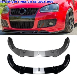 Car Front Bumper Lip Spoiler For VW Golf 5 MK5 GTI Jetta MK5 GLI 2003-2009 Diffuser Splitter Body Kit Lower Bumper Protector