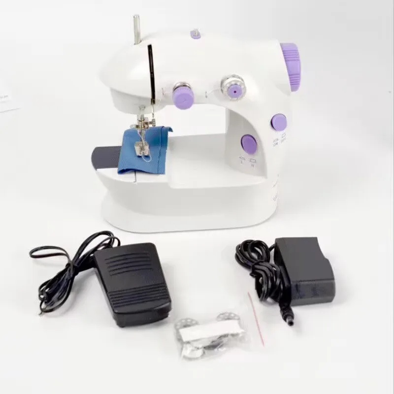 Household Sewing Machine Portable Electric Sewing Machines with Light and Speed Control for Beginner DIY Home Sewing Accessories