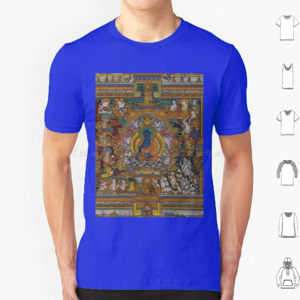 The Medicine Buddha T Shirt 6Xl Cotton Cool Tee Buddha Buddhism Buddhist Medicine Buddha Healing Maharana Vajrayana Mantra Blue