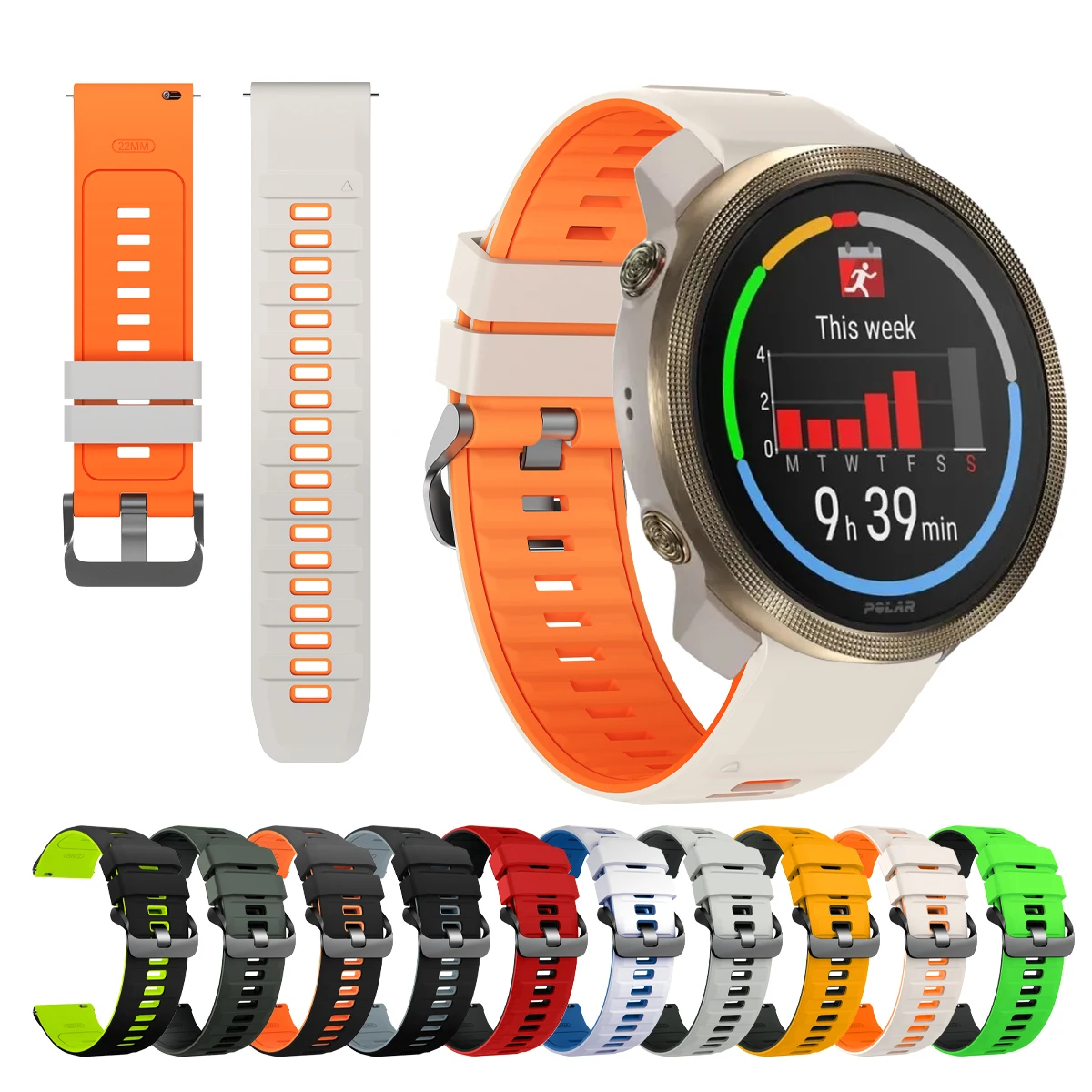Silicone Watch Strap 22mm For POLAR Vantage M3 M2 M V3/Grit X X2 Pro Titan Band For HUAWEI Watch GT6 pro/GT 6 5 Bracelet Correa