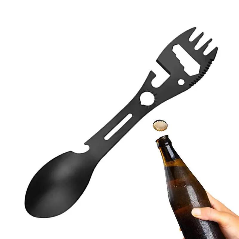 10 in 1 multifunctional outdoor camping survival fork spoon kitchen wrench bottle opener spoon outdoor accessories tool