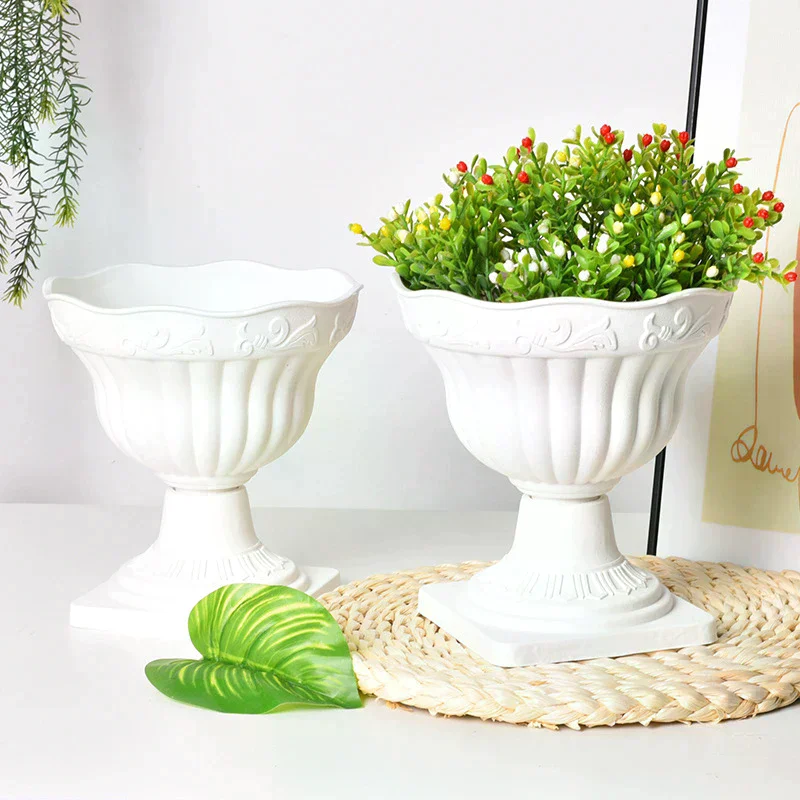Decor Large Outdoor Planter Roman Column Flower Pot Planting Pots Balcony Household White Plastic Porch Flowerpot