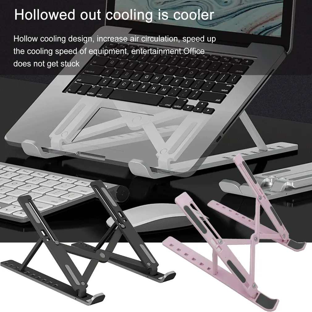 Kunststoff Faltbare Laptop Stand Notebook Stand Tragbare Laptop Halter Tablet Ständer Computer Für MacBook Ipad Dropshipping
